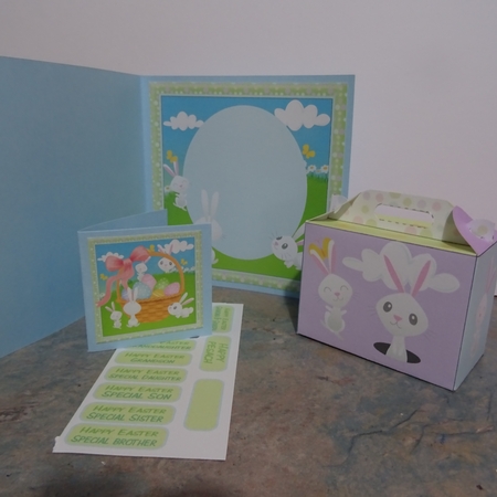 Easter Bunnies with Basket of Eggs Mini Kit by Jillian Bond
