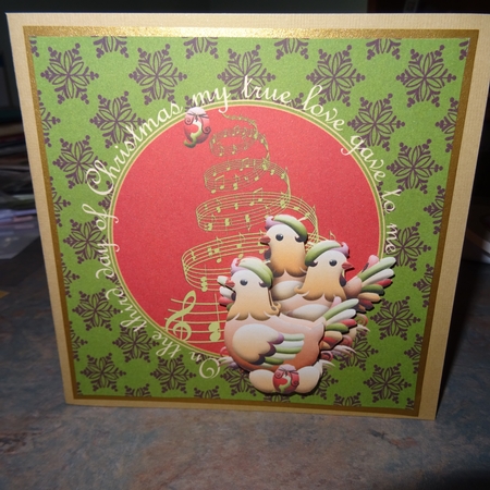 The Third Day of Christmas Three French Hens Card Making Mini Kit by Jillian Bond