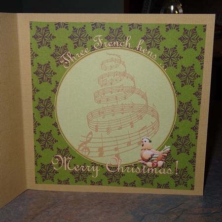 The Third Day of Christmas Three French Hens Card Making Mini Kit by Jillian Bond