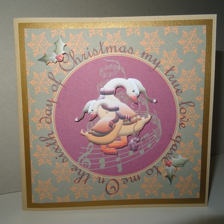 The Sixth Day of Christmas Six Geese aLaying Card Making Mini Kit by Jillian Bond