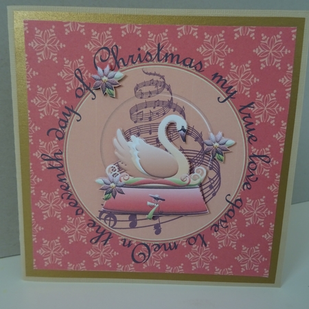 The Seventh Day of Christmas Seven Swans Swimming Card Making Mini Kit by Jillian Bond