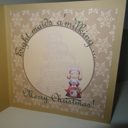 The Eighth Day of Christmas Eight Maids Milking Card Making Mini Kit by Jillian Bond