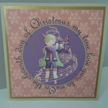 The Elventh Day of Christmas Eleven Pipers Piping Card Making Mini Kit by Jillian Bond
