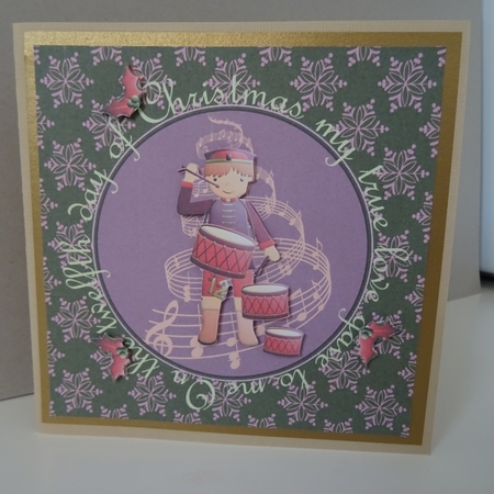 The Twelfth Day of Christmas Twelve Drummers Drumming Card Making Mini Kit by Jillian Bond