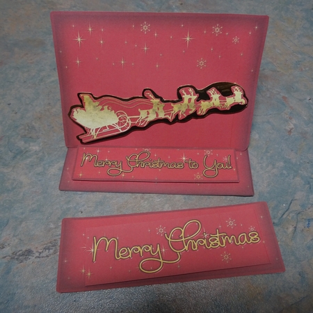 Santa Sled Easel Card Red by Jillian Bond