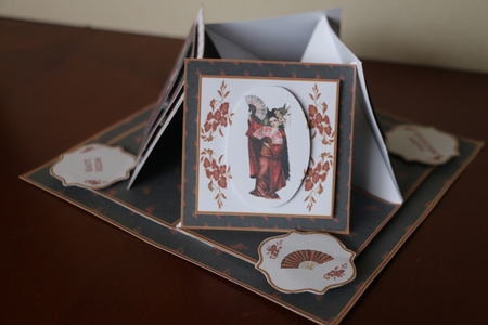 Geisha quad easel card by Jillian Bond