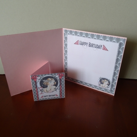Art Deco female birthday card topper for 6x6 card by Jillian Bond
