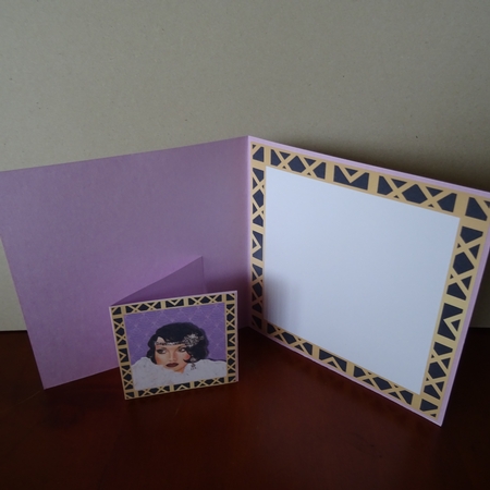 Art Deco female birthday card insert and tag for topper for 6x6 card by Jillian Bond