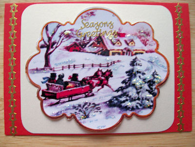 Four Vintage Christmas Scene Toppers by Jillian Liddle