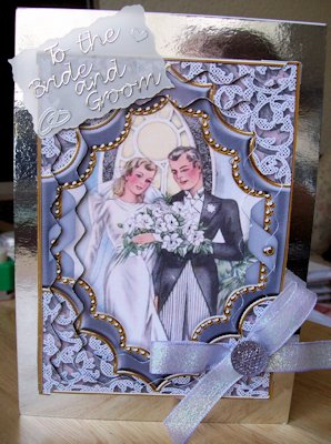Bride & Groom Ornate 7x5in Wavy Spiral Edge Stacker by Jillian Liddle