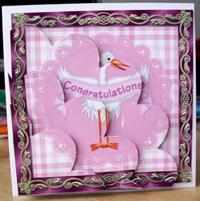 New Baby Girl Shell Edged Corner Stacker by Jillian Liddle