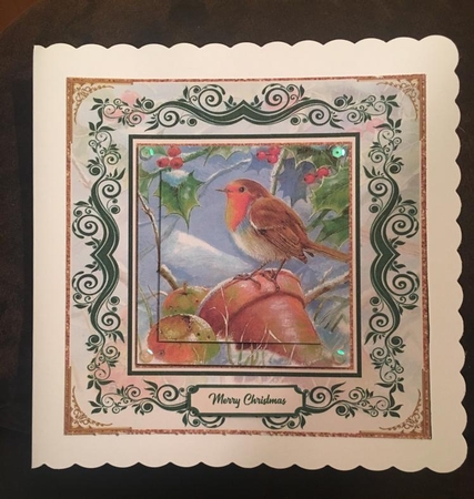 Christmas Robin Pyramid Topper by Jo Brindley