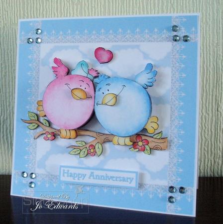 Love Birds Blue by Jo Edwards