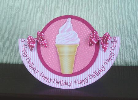 Pink Ice Ceam Cone Card by Jo Edwards
