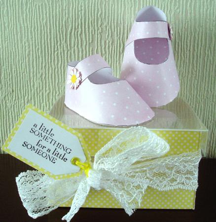 3D Baby Shoes in Pink Polka Dots by Jo Edwards