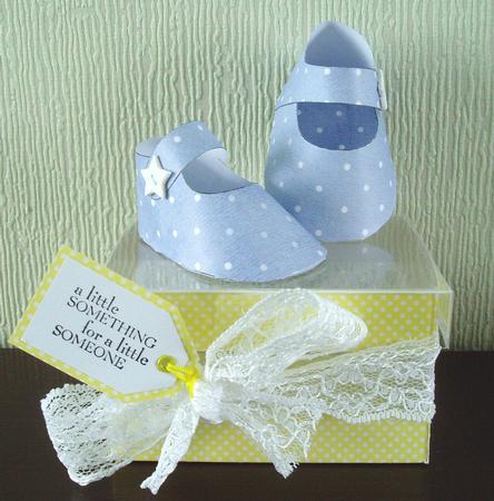 3D Baby Shoes in Blue Polka Dots Featured Gallery Photo