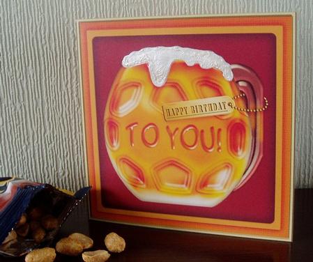 Mine's a Pint Cut and Fold Card by Jo Edwards