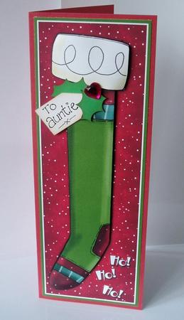 Christmas Stocking - Dl Decoupage Card by Jo Edwards