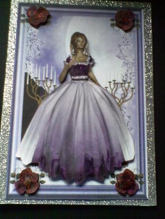 Lady in Purple Decoupage Topper 1 by JO LOCKWOOD