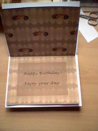 Golden Classic Car Birthday Insert by JO LOCKWOOD