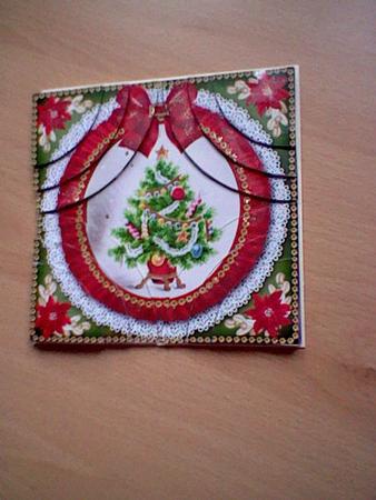 Elegant Tree Ruffle 5in Quad Round Corner Stacker by JO LOCKWOOD