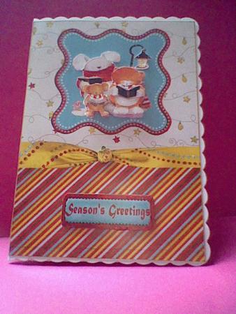 Carolling Animals Card Front by JO LOCKWOOD