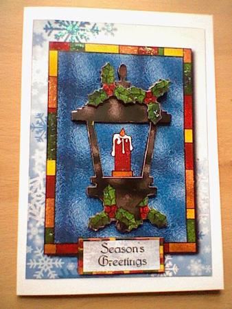 Stained Glass Christmas Lantern + Decoupage by JO LOCKWOOD