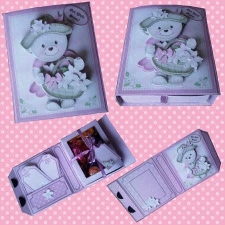 3D Teddy Tess Gift Box Card Kit with 3D Decoupage Featured Gallery Photo