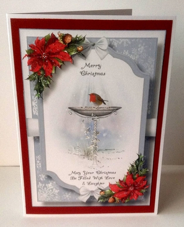 Beautiful Christmas Scene - The Robin A5 by Joan Mary Smith