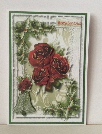 Beautiful Christmas Roses Andf Holly  by Joan Mary Smith
