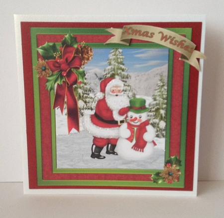 Santa making a snowman by Joan Mary Smith