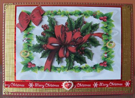 Holly & Red Bow by Joan Mary Smith
