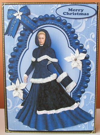 Pretty Lady in Blue Wrapped Up for Winter by Joan Mary Smith