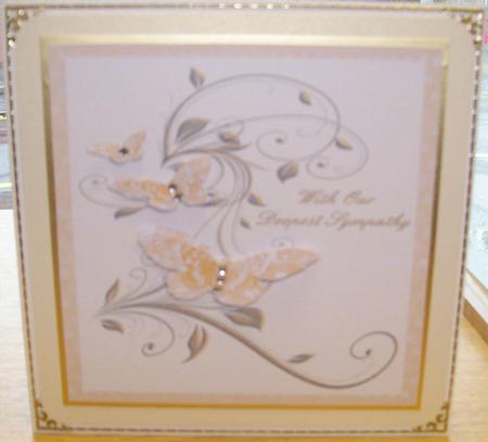 Sympathy Butterflies 8x8 with Decoupage by Joan Mary Smith
