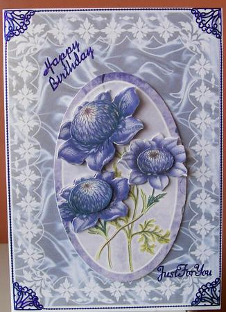 Art Deco Lace Frame 'n Satin A5 Card Bases 4 by Joan Mary Smith