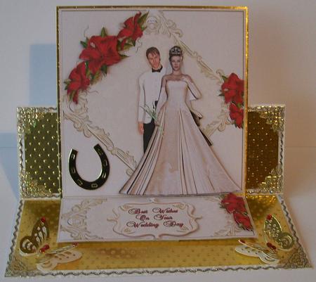 Wedding Easel Panels/card Front by Joan Mary Smith