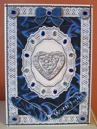 Celtic Heart, Satin 'n Lace 2 A5 Step by Step Card Front by Joan Mary Smith