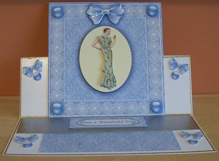Art Deco Lady 'n Lace Easel Card with Step by Step 2 by Joan Mary Smith