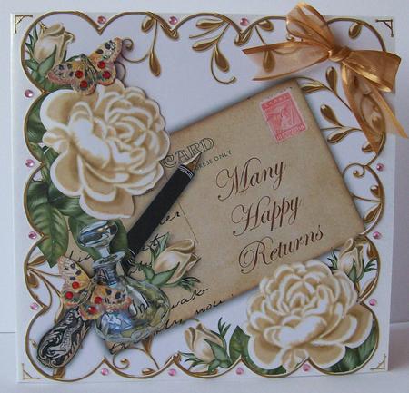 Cream Roses Many Happy Returns Ink Saver 8in Step by Step by Joan Mary Smith