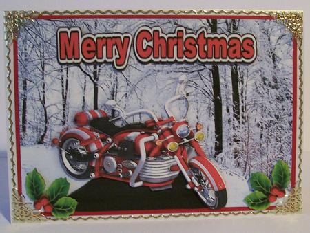 Red Hot Wheels Motorbike on the Snow Road by Joan Mary Smith
