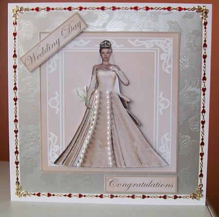 Bridal Decoupage Quick Card Front by Joan Mary Smith