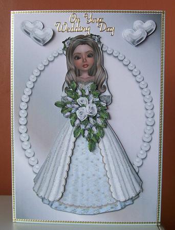 Beautiful Bride Decoupage Quick Card Front by Joan Mary Smith