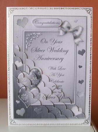 Elegant Romance Silver Wedding Quick Card Corner Side Stacke by Joan Mary Smith