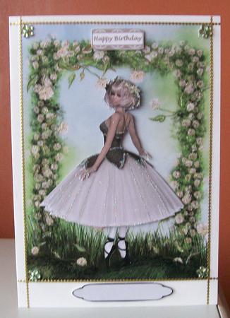 The Ballerina Decoupage Quick Card Front by Joan Mary Smith