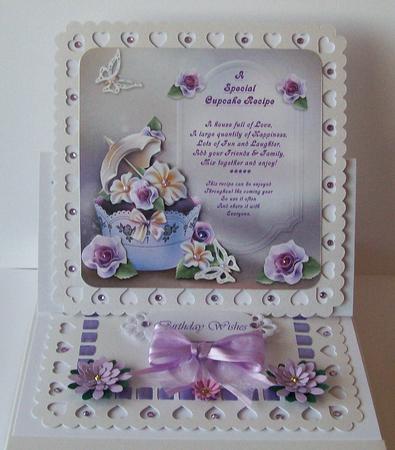 A Special Cupcake Recipe (1) 8" x 8" Card Topper by Joan Mary Smith