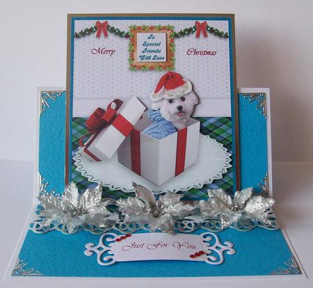 Christmas Boy Puppy Dog in a Box with Assorted Greetings by Joan Mary Smith