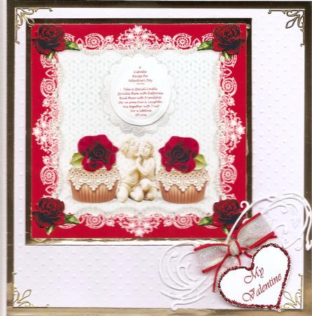 A Cupcake Recipe for Valentine's Day 8 x 8 Card Topper (3) by Joan Mary Smith