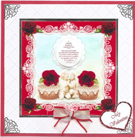 A Cupcake Recipe for Valentine's Day 8 x 8 Card Topper (2) by Joan Mary Smith