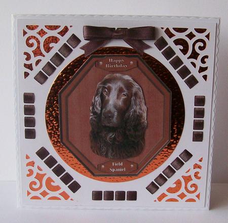 Field Spaniel Plaque & Stand by Joan Mary Smith