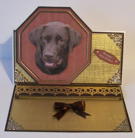 Labrador Retriever,chocolate,plaque & Stand by Joan Mary Smith